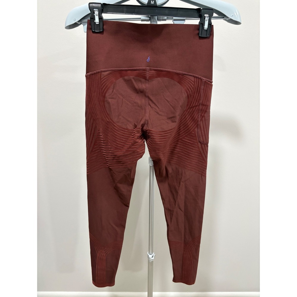 Fanka Body Sculpt Pocket Leggings Maroon Burgundy Compression Size Small 25"